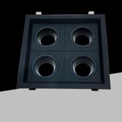 PORTA FARETTO QUADRUPLO ORIENTABILE INCASSO NERO PER LAMPADINE GU10/GU5.3 P33-N4