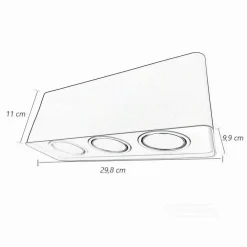 PORTA FARETTO TRIPLO ORIENTABILE DA SOFFITTO NERO PER FARETTO GU10 GU5.3 P34-N3