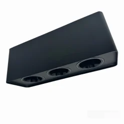 PORTA FARETTO TRIPLO ORIENTABILE DA SOFFITTO NERO PER FARETTO GU10 GU5.3 P34-N3