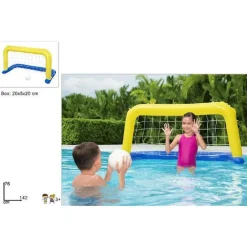 PORTA GONFIABILE GALLEGGIANTE WATER POLO CON PALLA GIALLO 137X66CM BAMBINI 52123