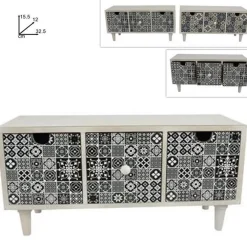 PORTA OGGETTI CASSETTIERA CON 3 CASSETTI IN LEGNO COUNTRY CHIC ARREDAMENTO