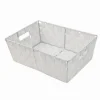 PORTA OGGETTI CESTO IN TESSUTO INTRECCIATO 38X26X13 CM CON MANIGLIE BIANCO 79031