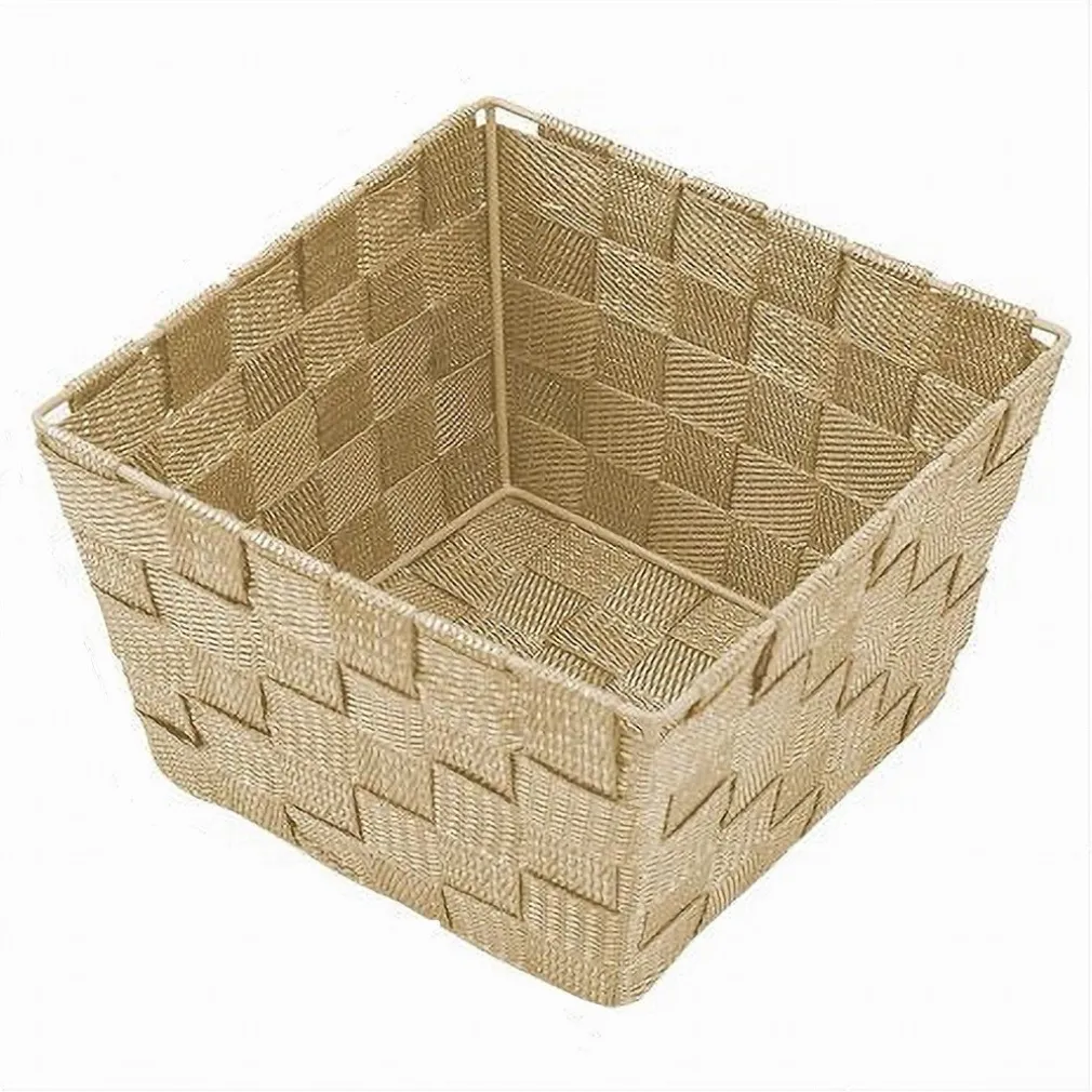 PORTA OGGETTI IN TESSUTO MULTIUSO ORGANIZER BAGNO CUCINA BEIGE 20X20X13 CM 79122
