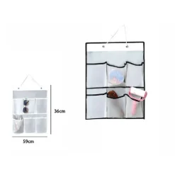 PORTA OGGETTI ORGANIZER APPENDERE PARETE 6 TASCHE IN TESSUTO BAGNO CAMERA 69591