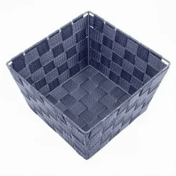 PORTA OGGETTI ORGANIZER BLU PER BAGNO CAMERA CUCINA IN TESSUTO 16X16X8.5CM 79004