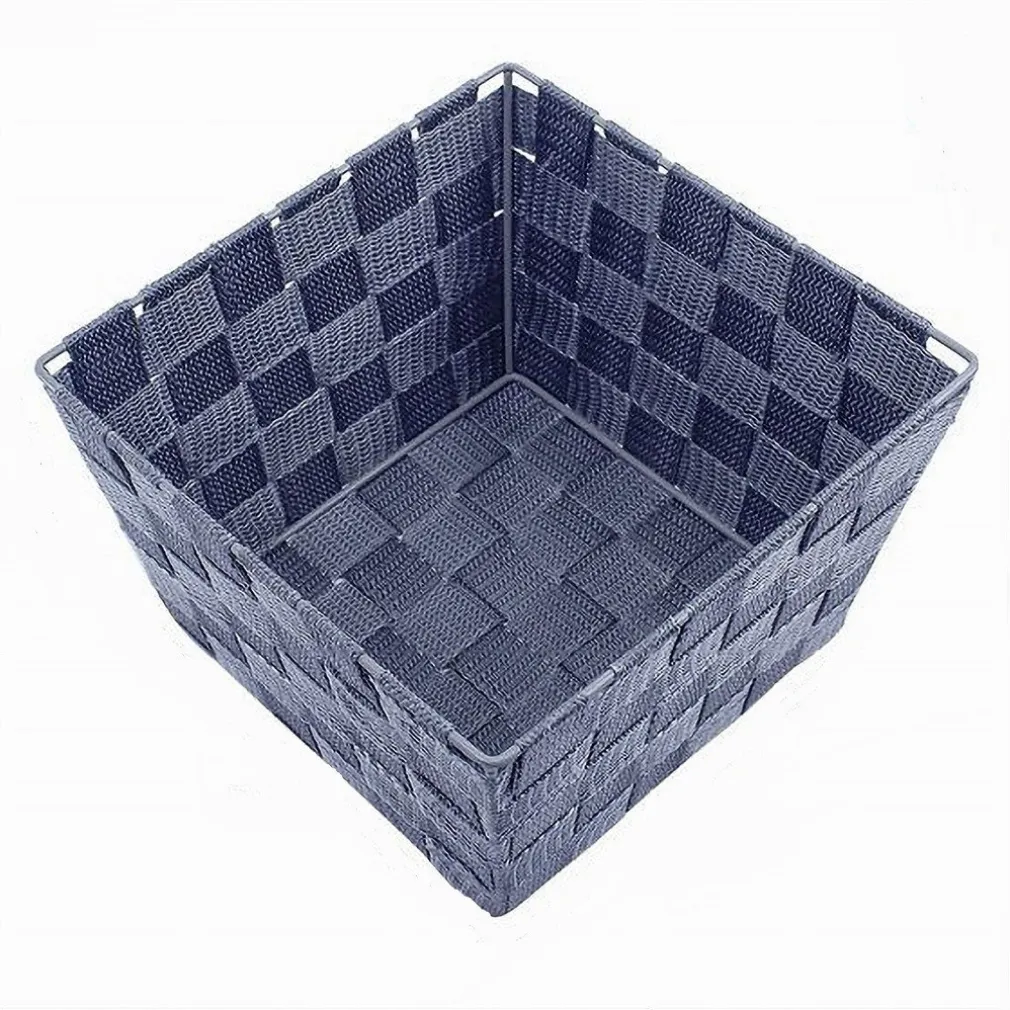 PORTA OGGETTI ORGANIZER BLU PER BAGNO CAMERA CUCINA IN TESSUTO 16X16X8.5CM 79004