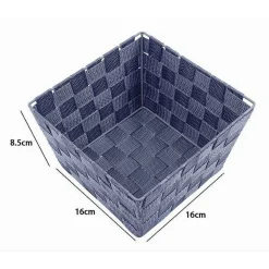 PORTA OGGETTI ORGANIZER BLU PER BAGNO CAMERA CUCINA IN TESSUTO 16X16X8.5CM 79004