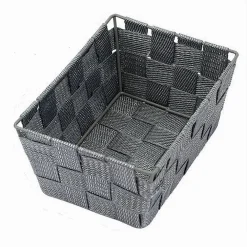 PORTA OGGETTI ORGANIZER BAGNO CAMERA CUCINA TESSUTO GRIGIO SCURO 19X14X9CM 79118