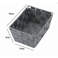 PORTA OGGETTI ORGANIZER BAGNO CAMERA CUCINA TESSUTO GRIGIO SCURO 19X14X9CM 79118