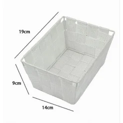 PORTA OGGETTI ORGANIZER MULTIUSO BAGNO CUCINA IN TESSUTO BIANCO 19X14X9CM 79117