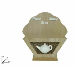 PORTA OGGETTI PORTAOGGETTI CUCINA IN LEGNO METALLO ARREDAMENTO CASA 20X20X6 CM