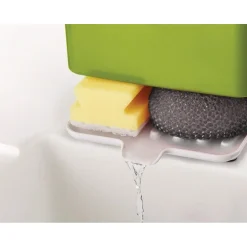 PORTA OGGETTI SPUGNA DETERSIVO 2 SCOMPARTI PLASTICA SCOLA ACQUA LAVANDINO CUCINA