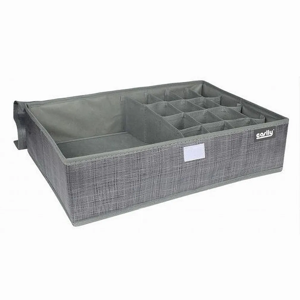 PORTA OGGETTI TESSUTO ORGANIZER CONTENITORE BIANCHERIA 17 POSTI 48X28X11CM 69722