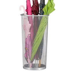 PORTA OMBRELLI FATIGATI CESTINO TRAFORATO IN METALLO PER CASA E UFFICIO 27X50 CM