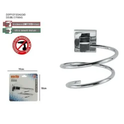 PORTA PHON ASCIUGACAPELLI MODERNO DOPPIO FISSAGGIO A PARETE BAGNO SQUARE 59189