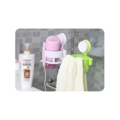 PORTA PHON DA MURO A VENTOSA SUPPORTO BAGNO ASCIUGACAPELLI FONO CASA HOTEL B&B