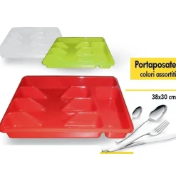 PORTA POSATE IN PLASTICA 5 POSTI FORCHETTE CUCCHIAI CUCCHIAINO COLTELLI CUCINA