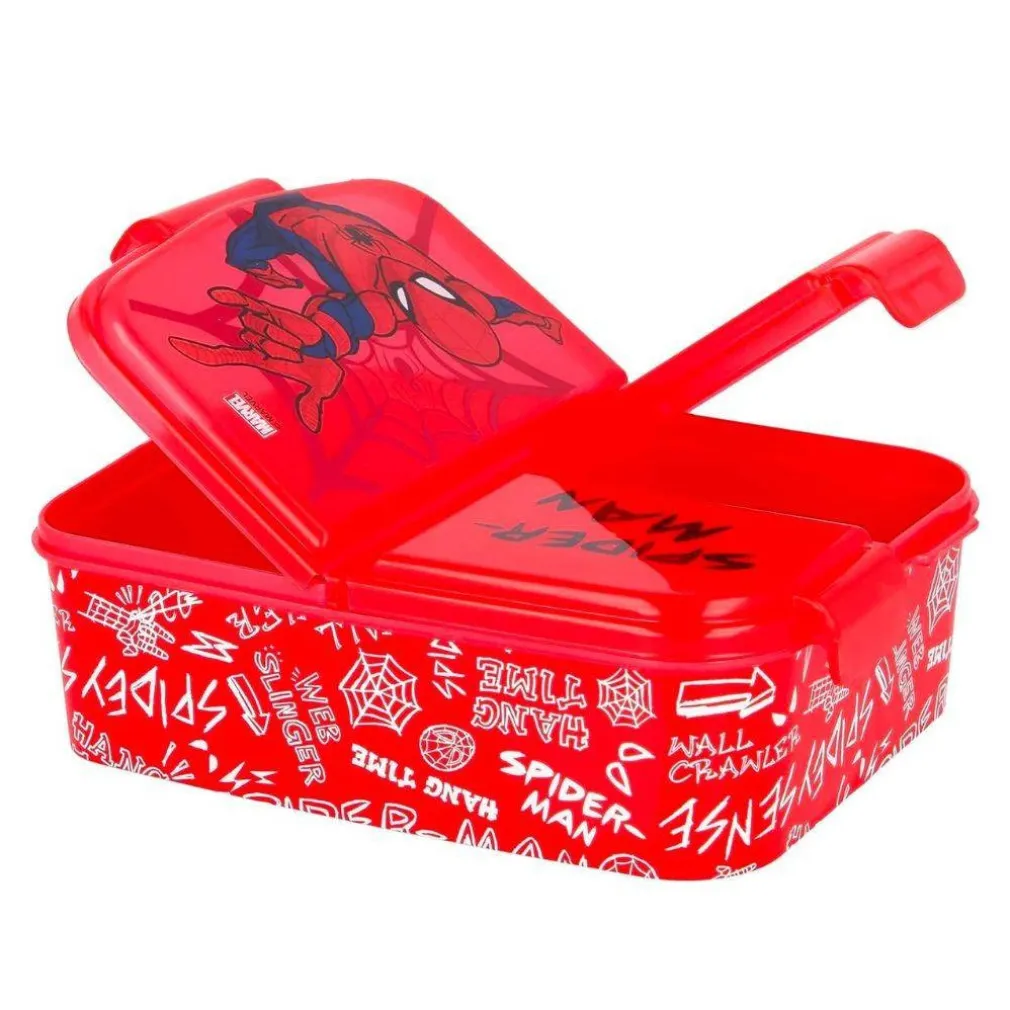 PORTA PRANZO MERENDA BAMBINO LUNCH BOX SCATOLA PER SCUOLA ASILO TEMA SPIDERMAN