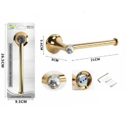 PORTA ROTOLO CARTA IGIENICA WC TOILETTE SUPPORTO BAGNO DORATO ORO ASTA DGO-118