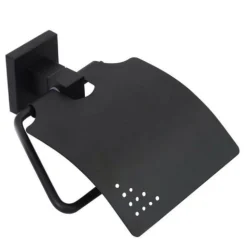 PORTA ROTOLO CARTA IGIENICA A MURO CON COPERCHIO BASCULANTE ACCIAIO NERO 79981