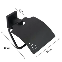 PORTA ROTOLO CARTA IGIENICA A MURO CON COPERCHIO BASCULANTE ACCIAIO NERO 79981