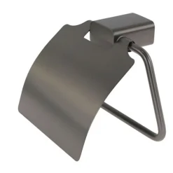 PORTA ROTOLO CARTA IGIENICA PARETE STILIZZATO ACCIAIO CON COPERTURA GRIGIO BAGNO 87941