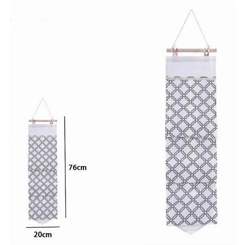 PORTA ROTOLO ORGANIZER DA APPENDERE CON 3 TASCHE IN TESSUTO GRIGIO BAGNO 79200