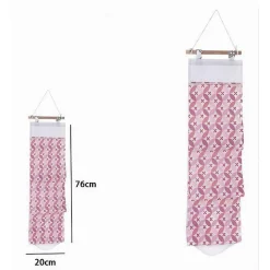 PORTA ROTOLO ORGANIZER DA APPENDERE CON 3 TASCHE IN TESSUTO ROSA BAGNO 79199