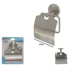 PORTA ROTOLO PER CARTA IGIENICA IN ACCIAIO SATINATO ACCESSORI ARREDO BAGNO 87909
