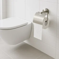PORTA ROTOLO PER CARTA IGIENICA IN ACCIAIO SATINATO ACCESSORI ARREDO BAGNO 87909