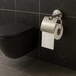 PORTA ROTOLO PER CARTA IGIENICA IN ACCIAIO SATINATO ACCESSORI ARREDO BAGNO 87909