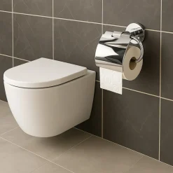 PORTA ROTOLO PER CARTA IGIENICA IN ACCIAIO ACCESSORIO PER ARREDO DA BAGNO 87920