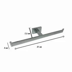 PORTA ROTOLO ROTOLI DOPPIO CARTA IGIENICA FISSAGGIO PARETE PER BAGNO CUBO 87219