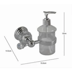 PORTA SAPONE DISPENSER SAPONE LIQUIDO VETRO MONTAGGIO PARETE BAGNO CRYSTAL 52831