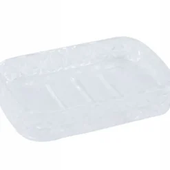 PORTA SAPONE IN VETRO RETTANGOLARE DA APPOGGIO BAGNO VASCA DOCCIA 8.5X13X2.5 CM