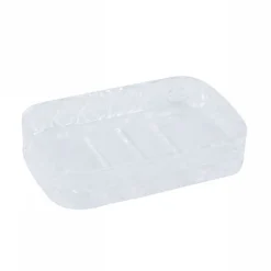 PORTA SAPONE IN VETRO RETTANGOLARE DA APPOGGIO BAGNO VASCA DOCCIA 8.5X13X2.5 CM