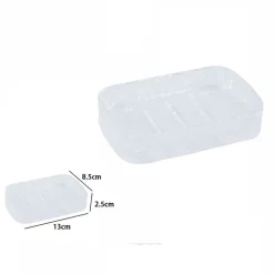 PORTA SAPONE IN VETRO RETTANGOLARE DA APPOGGIO BAGNO VASCA DOCCIA 8.5X13X2.5 CM