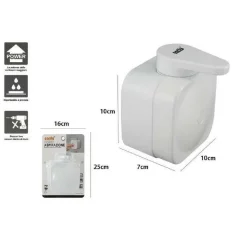 PORTA SAPONE LIQUIDO DISPENSER A PARETE A VENTOSA BIANCO ACCESSORI BAGNO 59546