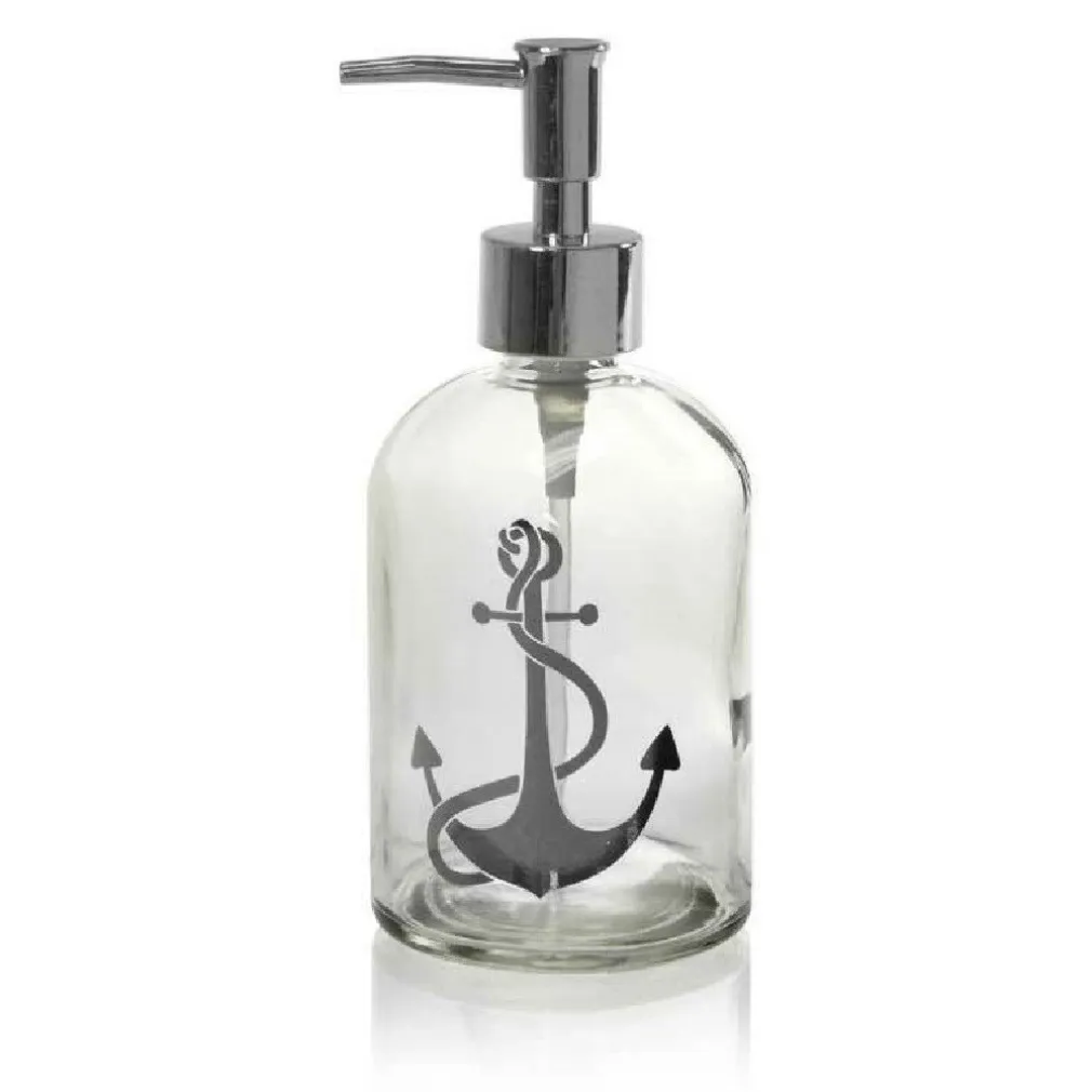 PORTA SAPONE LIQUIDO DOSATORE SILVER 450ML 8X18 CM VETRO DECORI ASSORTITI 775680