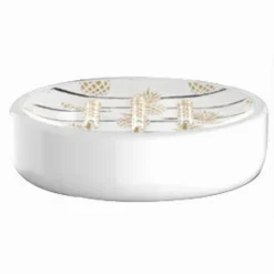 PORTA SAPONE SAPONETTA ACCESSORIO ARREDO BAGNO BIANCO CON ANANAS 11X8X3CM 69754