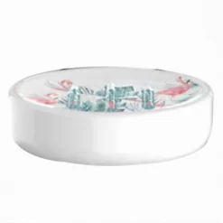 PORTA SAPONE SAPONETTA ACCESSORIO ARREDO BAGNO CON FENICOTTERI IN CERAMICA 69960