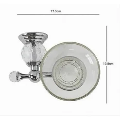 PORTA SAPONE SAPONETTA CON PIATTINO VETRO MONTAGGIO A PARETE BAGNO CRYSTAL 52823