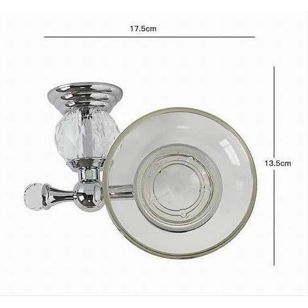 PORTA SAPONE SAPONETTA CON PIATTINO VETRO MONTAGGIO A PARETE BAGNO CRYSTAL 52823