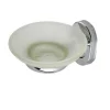PORTA SAPONE SAPONETTA CON PIATTINO VETRO SATINATO PARETE ACCESSORIO BAGNO 69185
