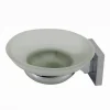 PORTA SAPONE SAPONETTA CON PIATTINO VETRO SATINATO PARETE BAGNO SQUARE 59185