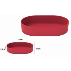 PORTA SAPONE SAPONETTA DA BAGNO IN PLASTICA ACCESSORIO ARREDO COLORE ROSSO 69939
