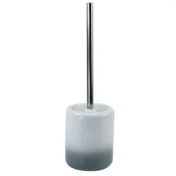 PORTA SCOPINO ARREDO BAGNO WC TOILETTE BIANCO GRIGIO CON SCOPINO COMPLETO 59917