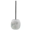 PORTA SCOPINO BIANCO DECORATO FIORI FOGLIE PORTASCOPINO ACCESSORI BAGNO 87052