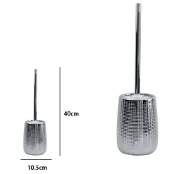 PORTA SCOPINO COLORE ARGENTO CON SCOPINO ACCESSORI ARREDO DA BAGNO MODERNO 59925