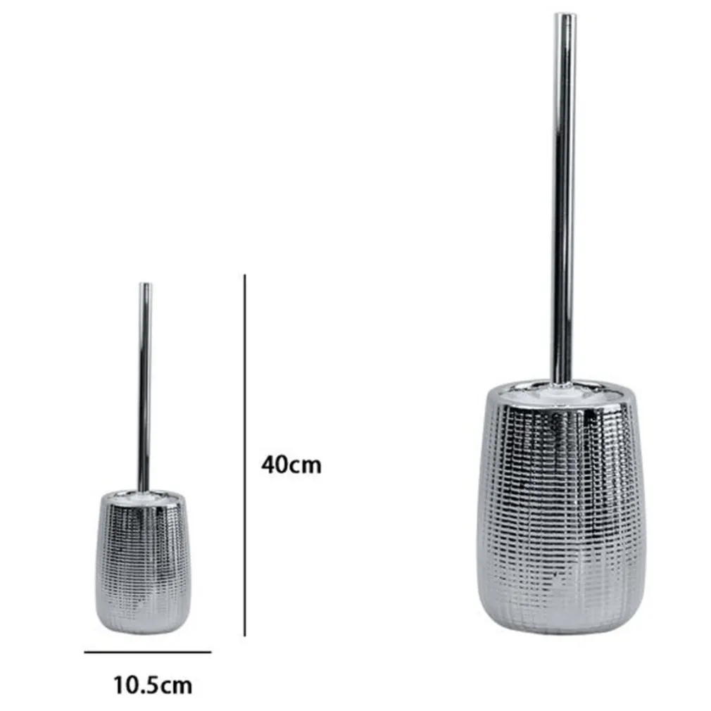 PORTA SCOPINO COLORE ARGENTO CON SCOPINO ACCESSORI ARREDO DA BAGNO MODERNO 59925